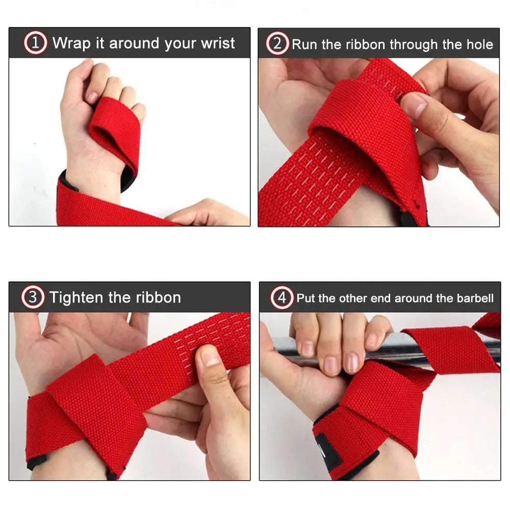 1Pc 3.8x63cm Anti-Slip Weightlifting Hand Belt